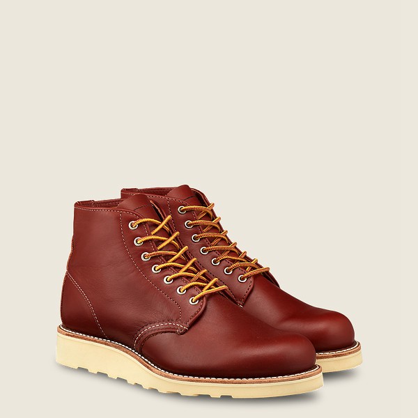 Red Wing Heritage Boots Burgundy - Red Wing Womens 6-inch Round Toe - Short Atanado Leather - ZAQHN-